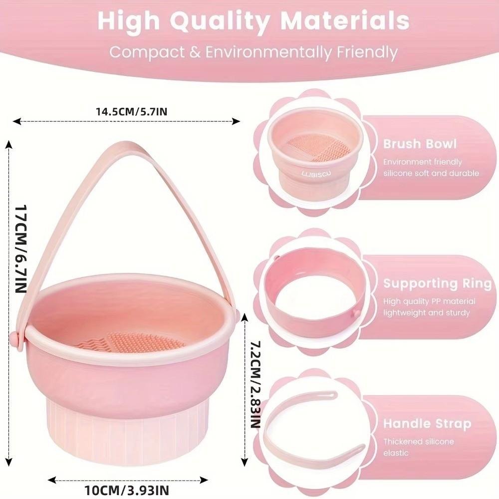 Silicone Makeup Brush Cleaner 3-In-1 Cosmetic Brush Cleaning Tools New Drying Rack Beauty Tool Kit
