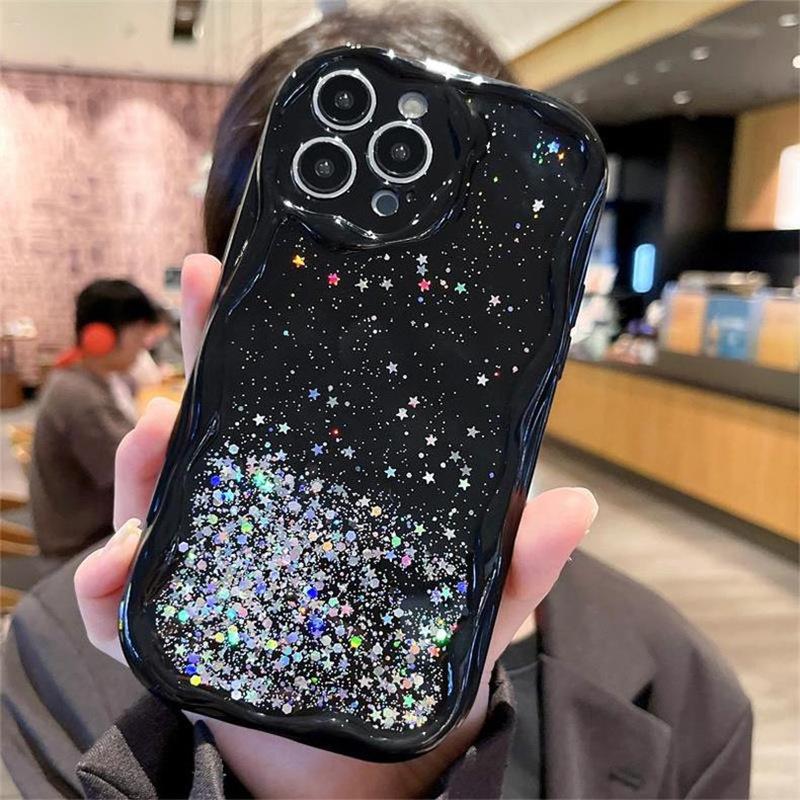 

Glitter Starry Sky Sequin Mobile Phone Case for Apple 17promax All-inclusive 14 Anti-fall for IPhone15plus Female Model For iPhone 7/8/SE 2020
