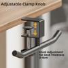 Adjustable Desk Side Hook Double Pole Design Punch-free Table Backpack Holder Hanging Space Saving Desk Mounted Hook