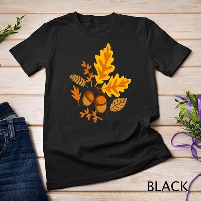 Herbstblätter und Eicheln Herbst für Frauen Thanksgiving Niedliches Unisex-T-Shirt