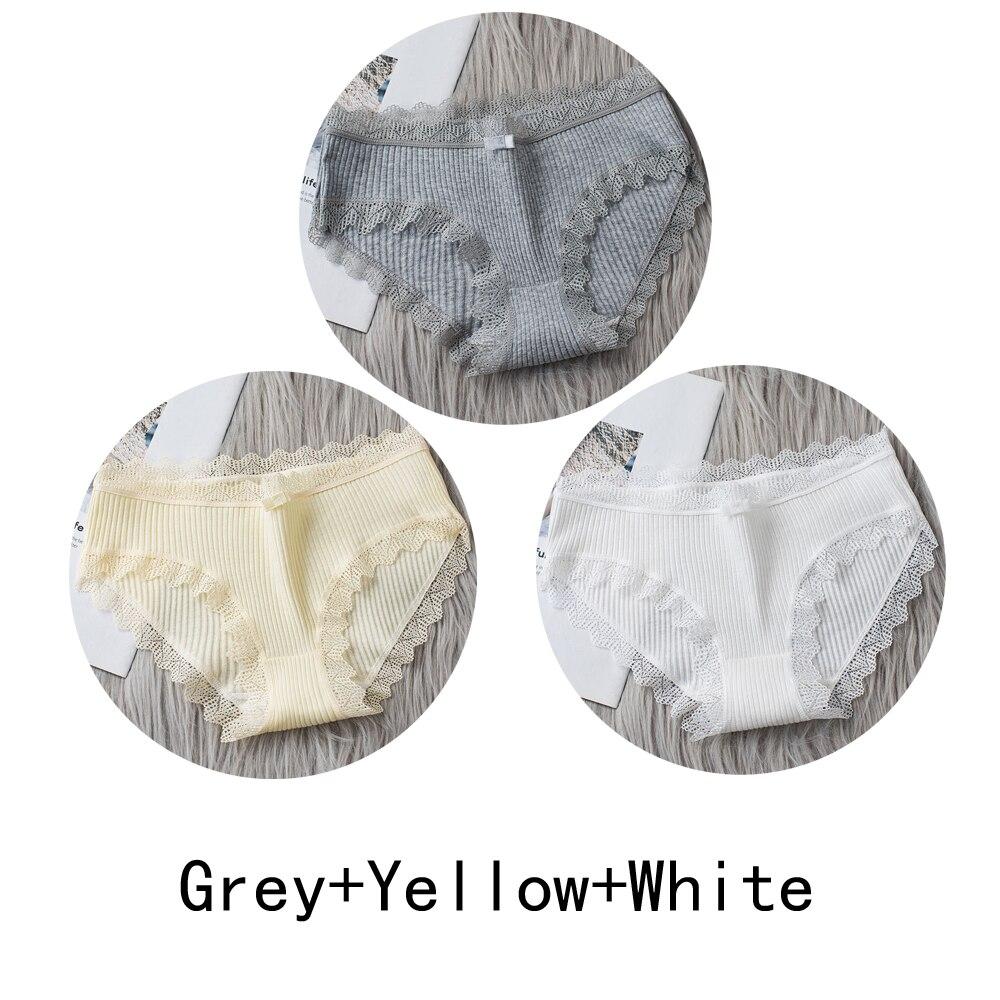 3PCS/lot Cotton Panties Women Comfortable Underwears Sexy Middle-Waisted Underpants Female Lingerie Big Size Ladies Briefs