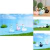 Cute Resin Cartoon Swan Figurines For Miniature Garden And Home Decor