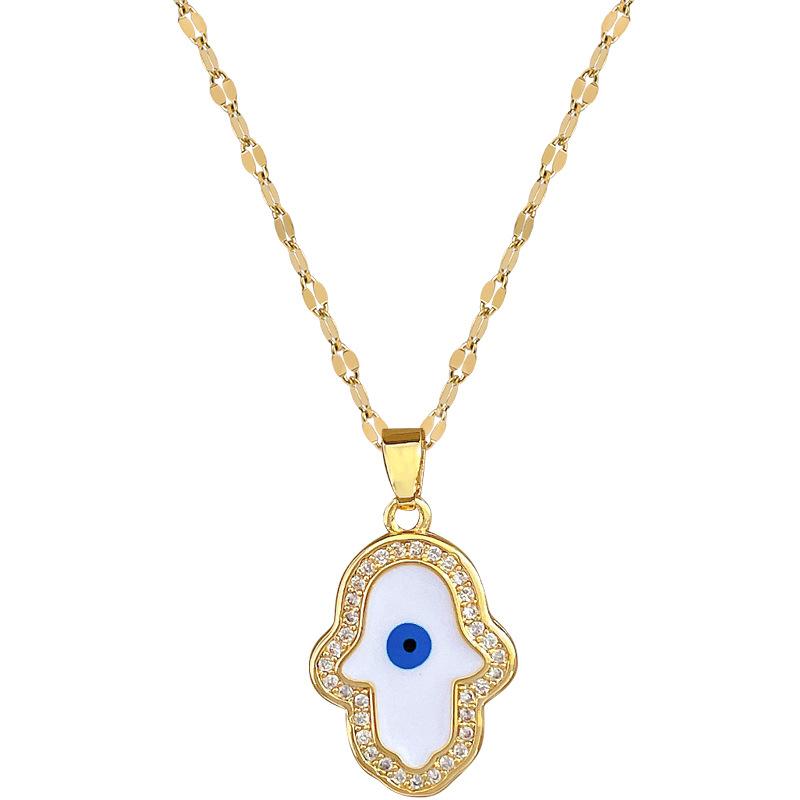 Angel'S Eye Temperament Micro Diamond Necklace Women'S Delicate Wind Clavicle Chain Accessories