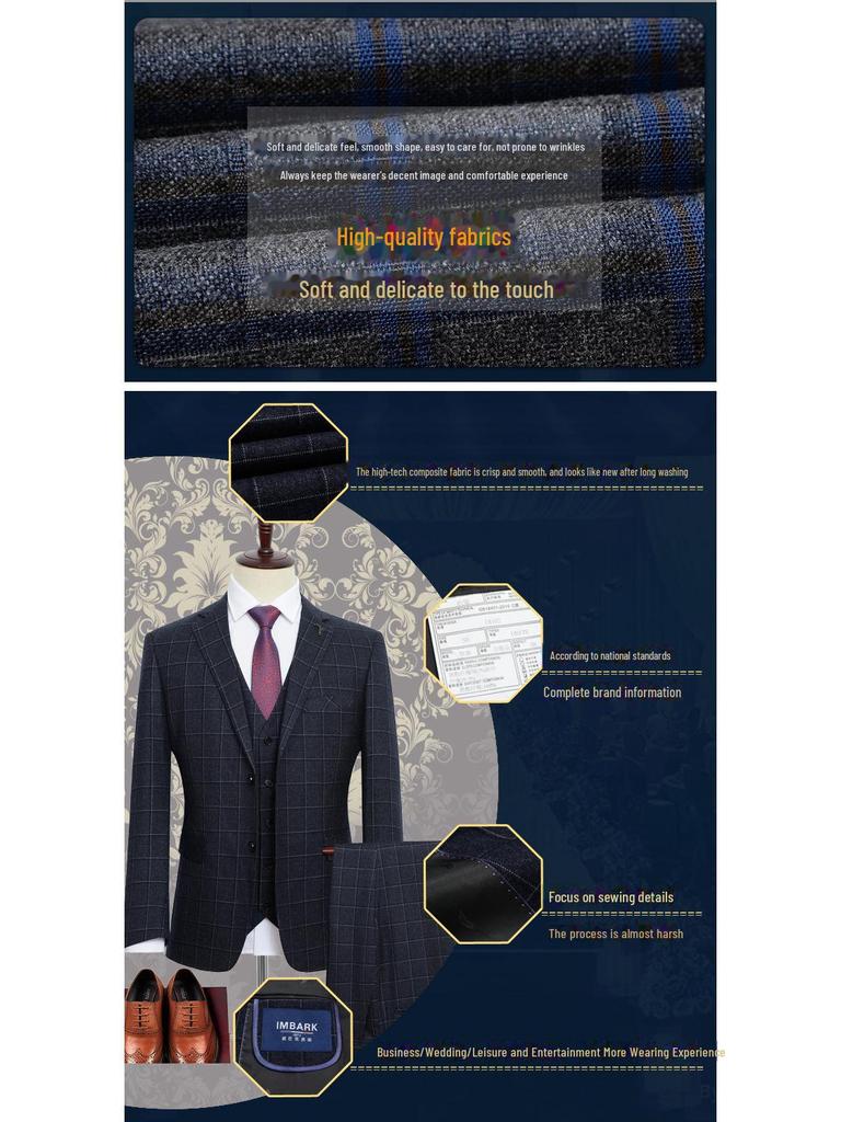 Men's Plus-Size Casual Business Suit - Autumn/Winter Korean Style