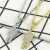 Hip Hop Necklace Stainless Steel Skew Head Zircon Couple Pendant Necklace Full of Zircon Pendant Street Fashion Necklace
