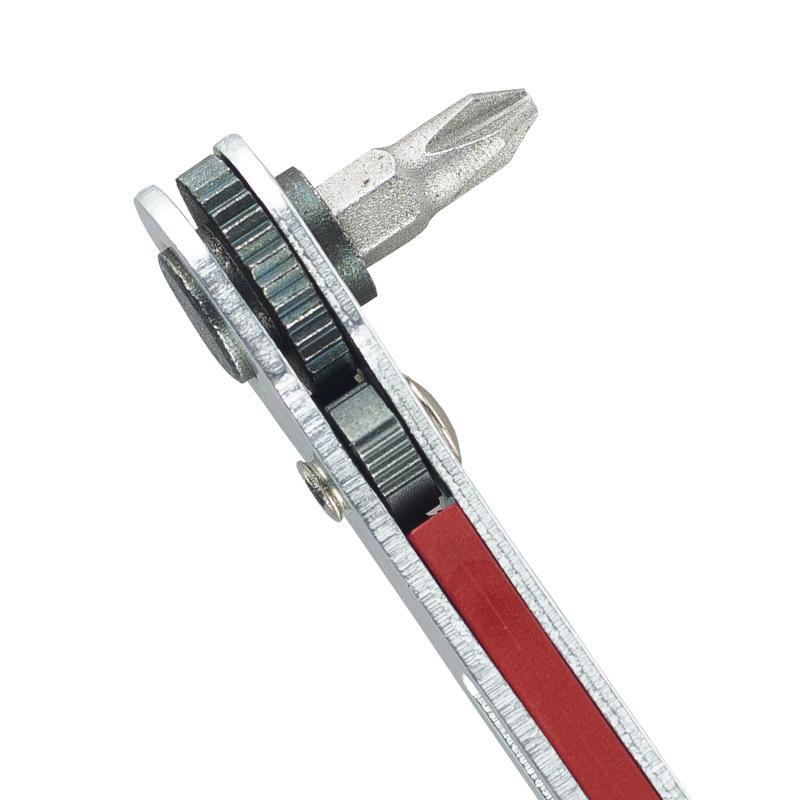 Bidirectional Ratchet Wrench Set with 10 Replaceable Screwdriver Bits High Hardness Durable Tool Kit for Professional Handymen