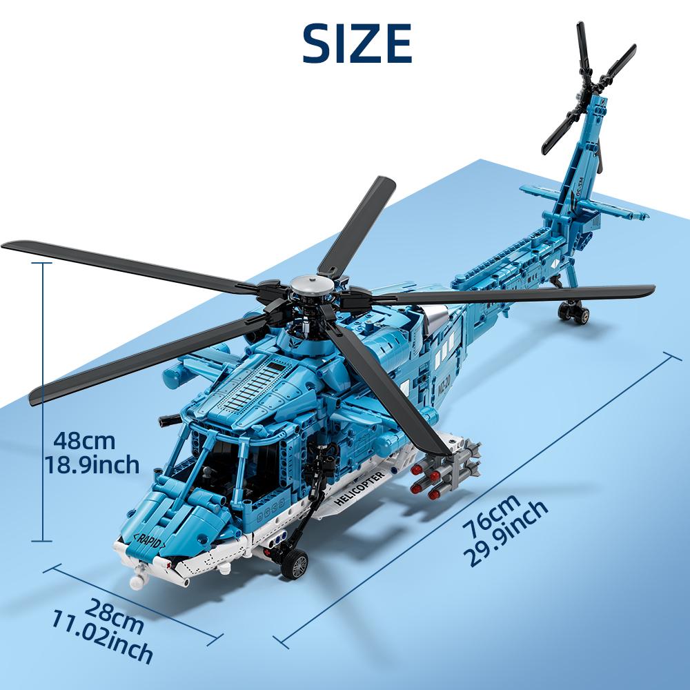 TOYLINX Building Blocks 1711PCS Attack Helicopter Set Army Plane Military Fighter Kit Assembly Bricks Toys for Holiday Gifts