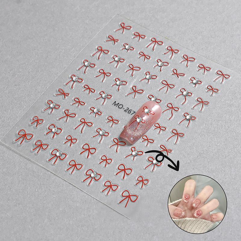 

1 шт. 3D японские мини-бантики наклейки для дизайна ногтей мультяшные распродажа черно-белые ленты наклейки для украшения ногтей DIY аксессуары для ногтей красный