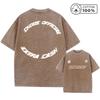 Mens Letter Print Washed T Shirt Fashionable Casual Pure Cotton Crew Neck Short Sleeve Summer Commuter Trendy Hip Hop Top