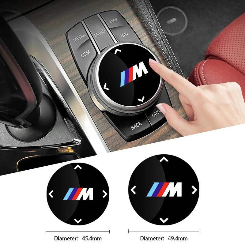 New Multimedia Knob Button Cover Interior Sticker For Bmw M Performance M2 M3 M4 M5 M6 1 2 3 4 5 7 Series X4 X5 X7 F10 E39