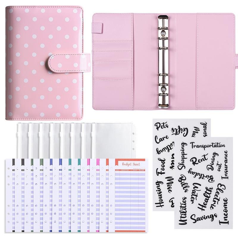 New A6 Pu Leather Notebook Binder Refillable 6 Ring Budget Binder For A6 Filler Paper, Loose Leaf Personal Planner Binder Cover