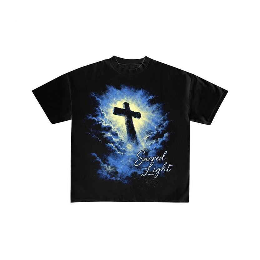 Sacred Light Oversized Christian Cross T-Shirt XXL