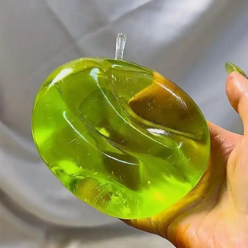 Quetschbarer grüner Apfel Stressball Weiches Fidget Sensorikspielzeug für ADHS Autismus Langsam zurückfederndes Quetschspielzeug für Erwachsene Kinder Weihnachtsgeschenk