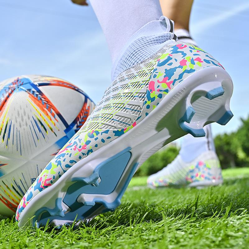 

New microfiber football shoes high-top boys and girls, primary and secondary school students competition training TF broken nails, children and adults 33