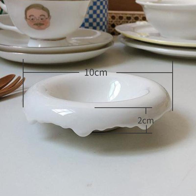 Dish Chubby Ceramic Sauce Bowl White Turn-up Seasoning Dish Mini Honey Vinegar Dish Gravy Dipping Bowl Jewelry Display