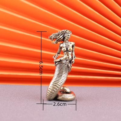 Creative Brass Medusa Ornament Ancient Greek Snake Girl Vintage Crafts Home Office Desktop Tea Pet Ornament