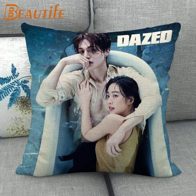 Custom Lee Dong Wook KPOP Pillowcase Wedding Decorative Cotton Linen Pillow Case For Home Pillow Cover 45X45cm One Side