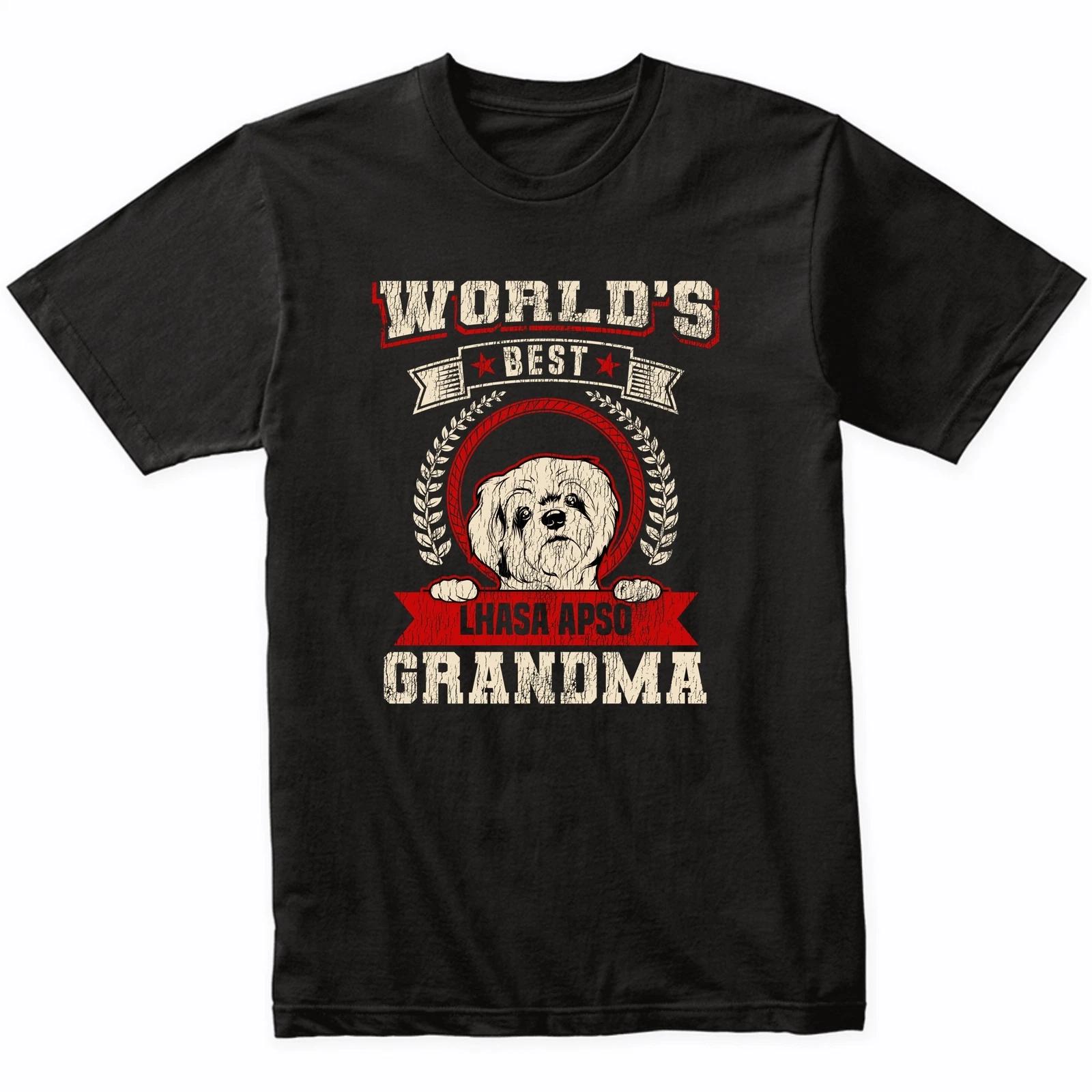 World s Best Lhasa Apso Grandma Dog Breed T-Shirt - Lhasa Apso Shirt S