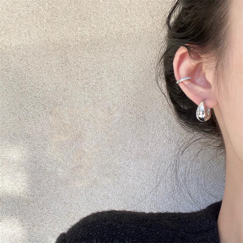Stainless Steel Smooth Metal Chunky Hoop Earrings for Women Girls Fashion Round Circle Hoops Statement Earrings Punk Jewelry