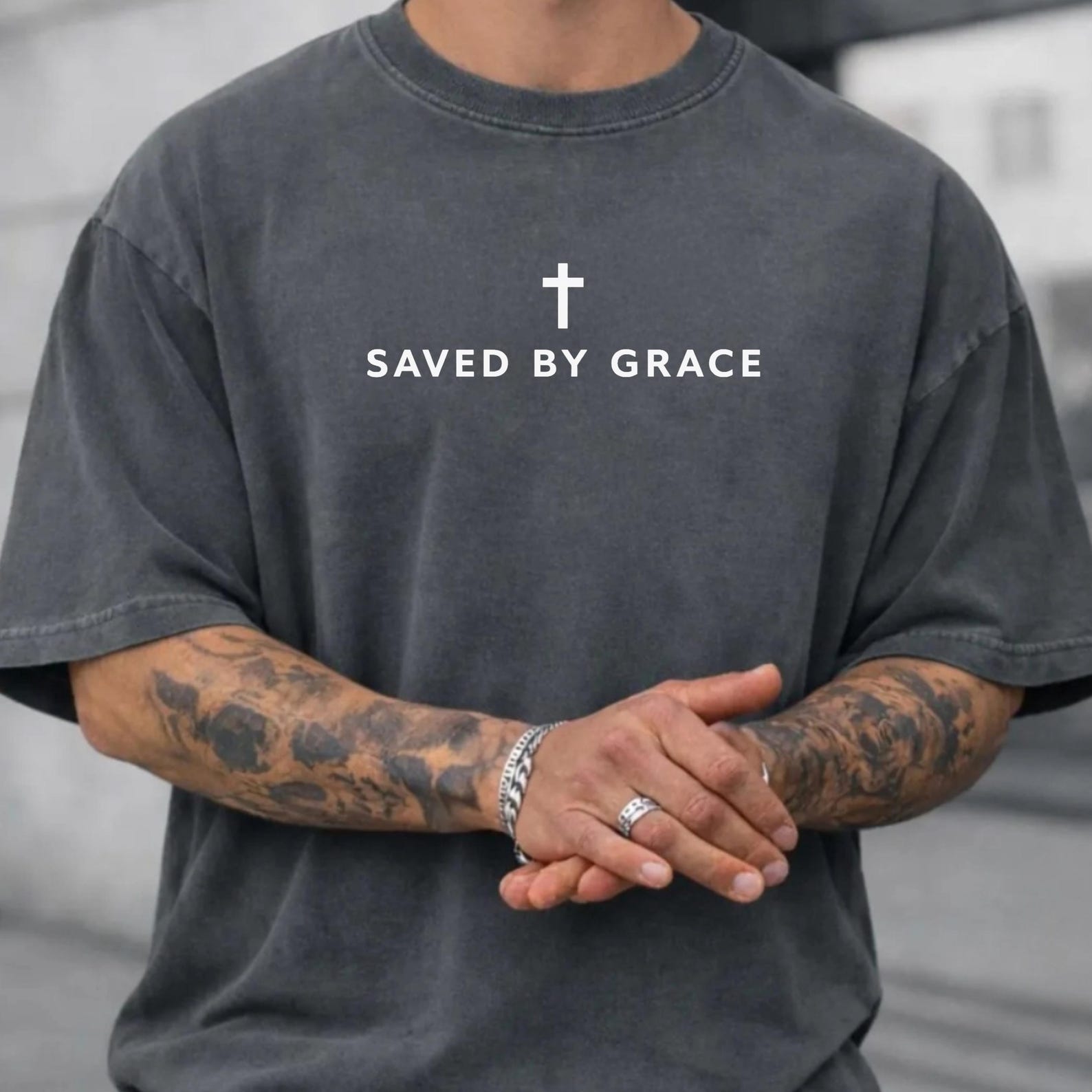 Saved By Grace Shirt, Christian T Shirt, Faith Based Apparel, Minimalist Jesus Tee, Religious Shirt, Bible Verse, Church, Christian Gift 3XL