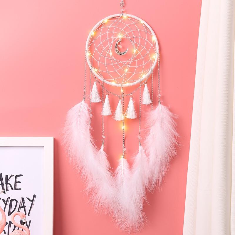 Obří lapač snů Měsíc - Boho větrný zvonkohra do dívčího pokoje, Tkané umění Narozeninový dárek