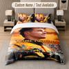 Set de Lenjerie de Pat Personalizat Model Lando Norris, Imprimare Nume Text 1 Față de Plapumă plus 2 Fețe de Pernă Textil pentru Casă