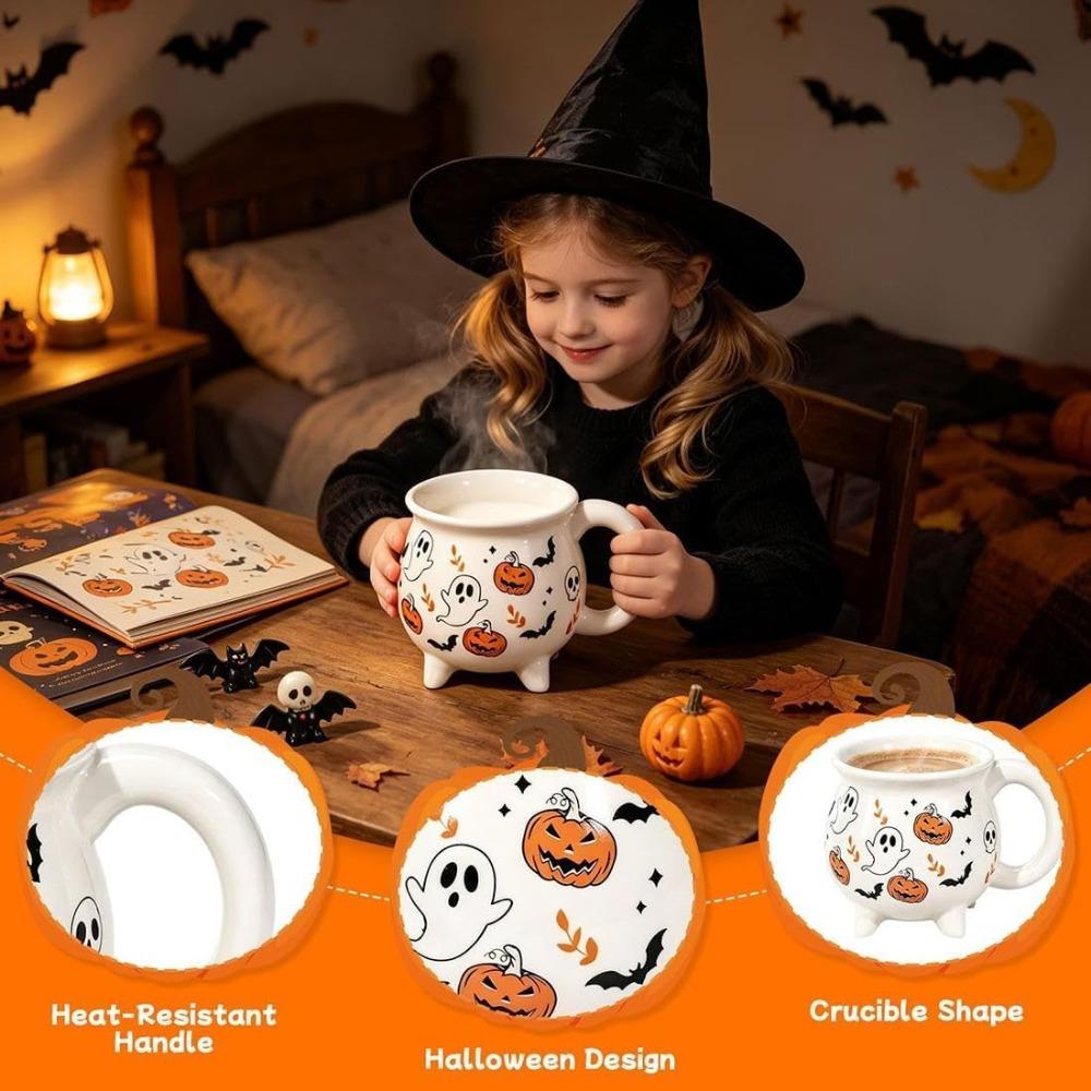 Witch's Cauldron Cup Ceramic 350ml Halloween Autumn Decoration Pumpkin
