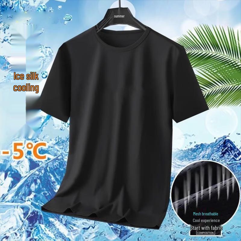 Men's Ice Silk Quick Dry Short Sleeve T-Shirt