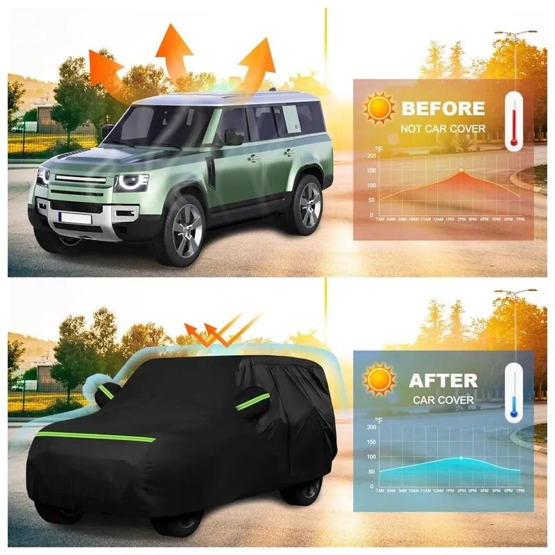 Car Cover For Land Rover Defender Car Cover Waterproof All Weather Windproof Custom Fit for Land Rover Defender 4-Door 2020-2023