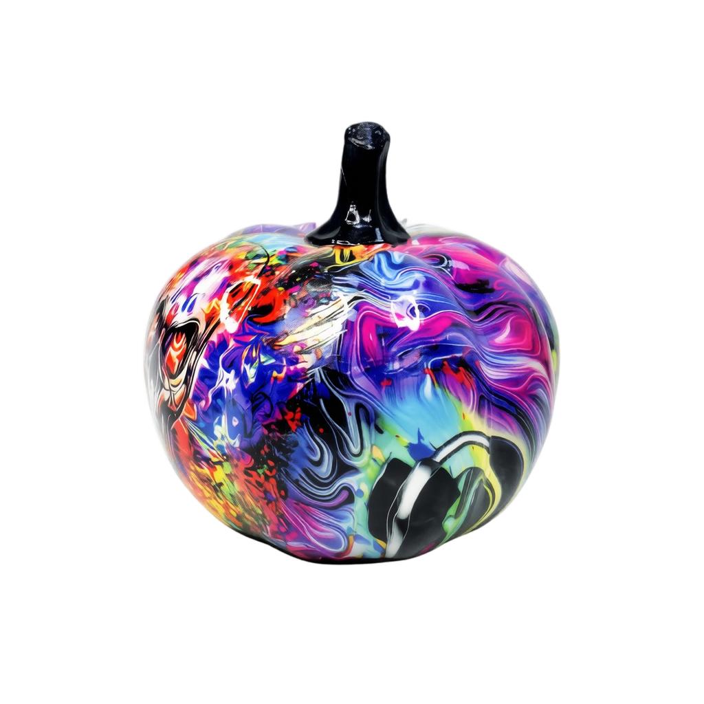 Glass Pumpkin Figurine Decorative Tabletop Ornament for Halloween and Day of the Dead Festival Holiday Party Home Decor Display