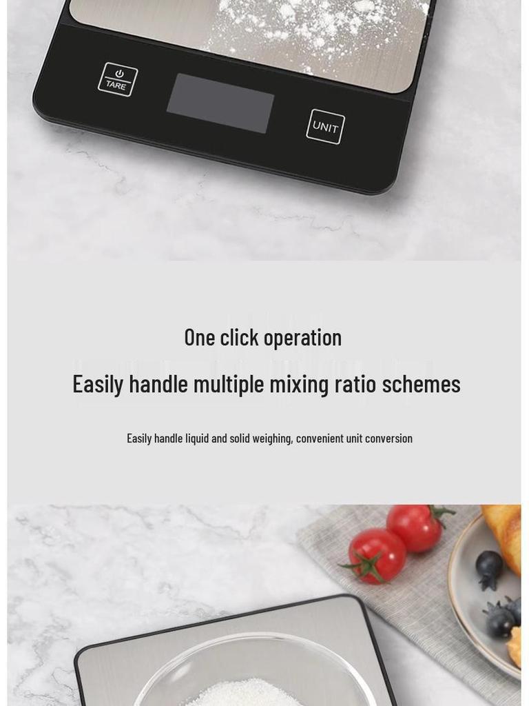 2024 Küchen-Elektronikwaage – 10kg/1g Präzision zum Backen und für Lebensmittel