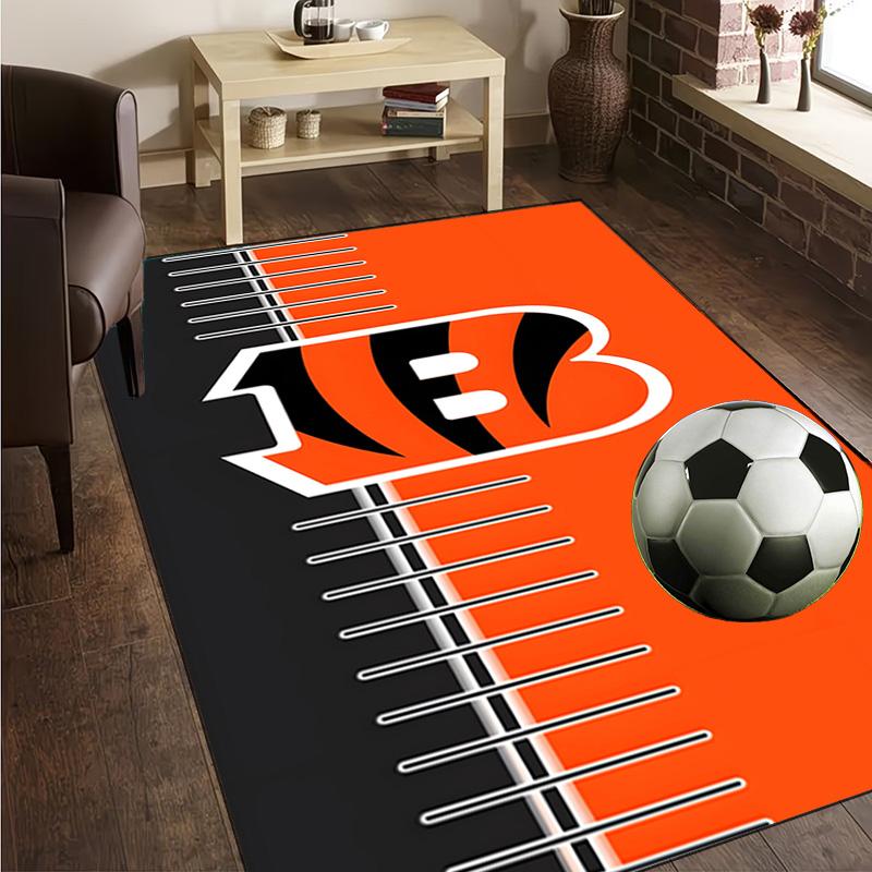 Cincinnati-Bengals Helmet Rug Office Carpet Non-Slip Mat, Chair Rug Floor Covering for Gaming, Bedroom, Living Room , Home Decor Christmas Gift