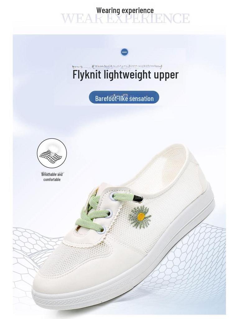 Trendy Women's White Mesh Sneakers 2025 - Comfortable, Breathable, Low-Top Summer Shoes