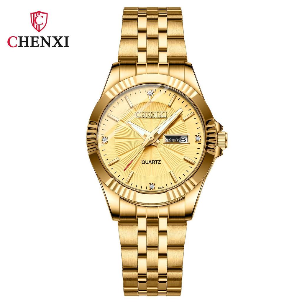 Men's Stainless Steel Double Calendar Waterproof Wristwatch - Cross-border Bestseller for Couples