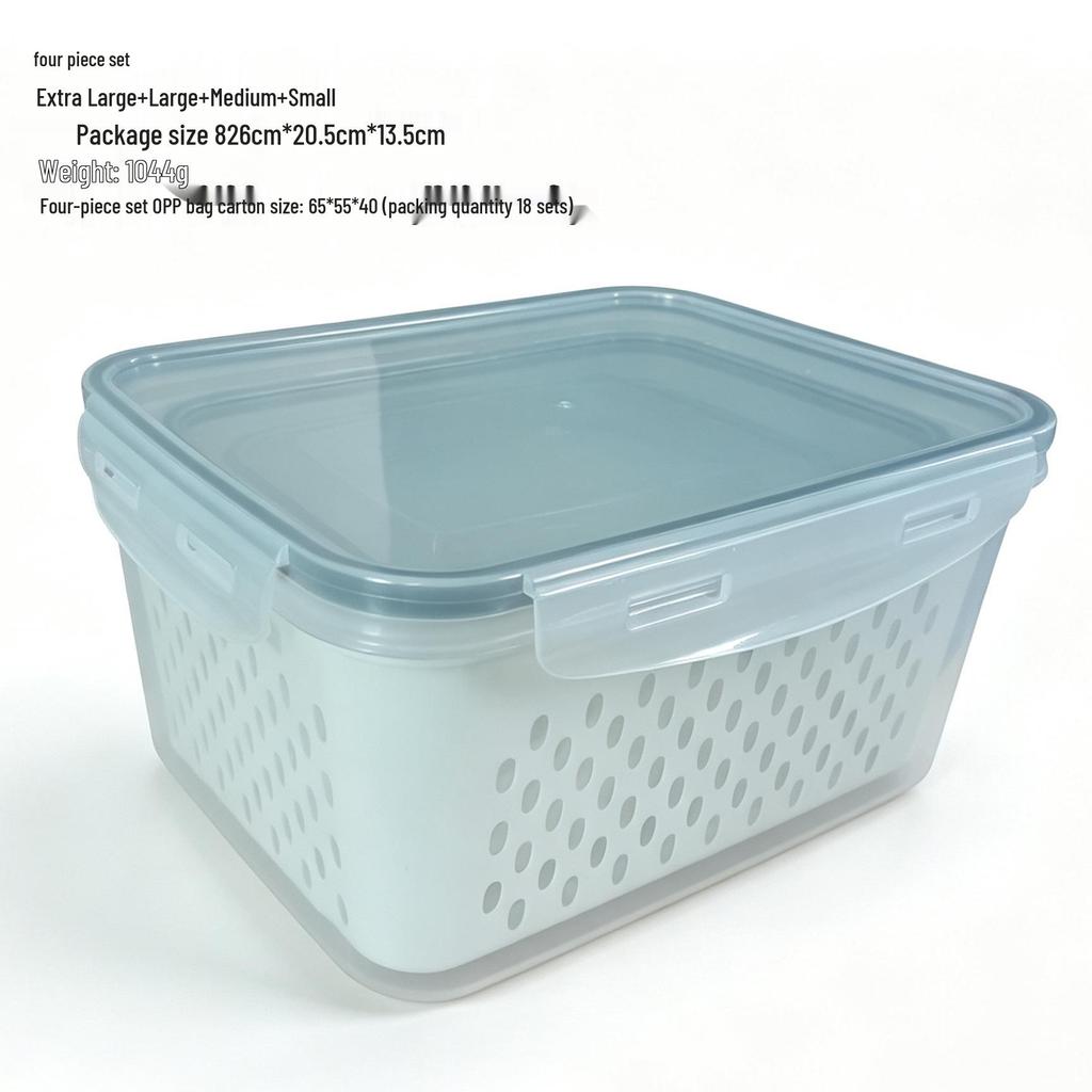 Dual-Layer Clear Fridge Storage Box with Dividers for Fruits & Veggies: Large Capacity, Breathable & Drainable Compartments