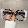 Modne kwadratowe okulary damskie stylowe oversize wielokolorowe oprawki okularowe modny markowy design okulary do dekoracji