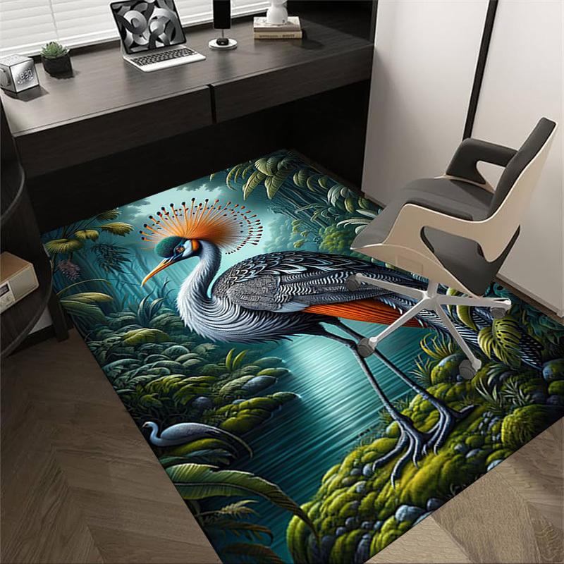 

1PC Jungle Crane Extra Large Non-Slip Floor carpet, Office, family, bedroom, Studio - Large Area Rug Indoor Rugs, Vibrant Colors-W283 60cm by 90cm