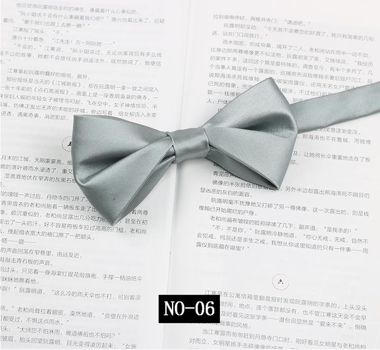 Solid Color Bow Tie Men'S Wedding Groom Banquet Gentleman Photography Shirt Black Burgundy Simple Trendy Bow