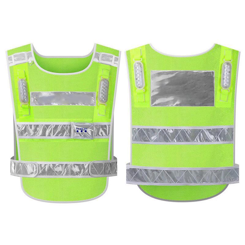LED Glowing Safety Vest - Fluorescent V-shaped Reflective Suspenders for Construction and Labor Protection