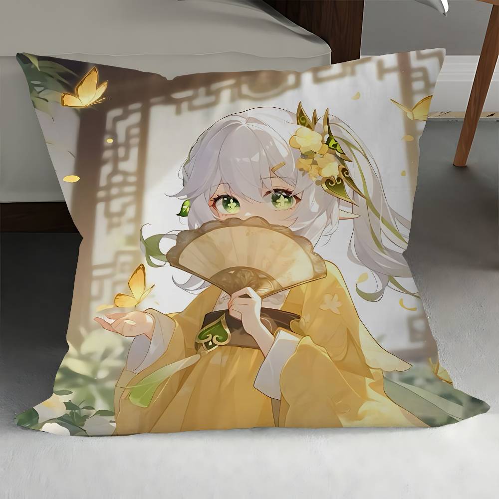 Anime Nahida Dekorative Zimmerästhetik Kissenbezug Heimdekoration Schlafzimmer Sofa Bett Couch Kissenbezug 45x45