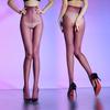 Kiss "Starlight" One-line crotch high-waisted stockings, women's oily sexy silver silk shining gypsy open pantyhose