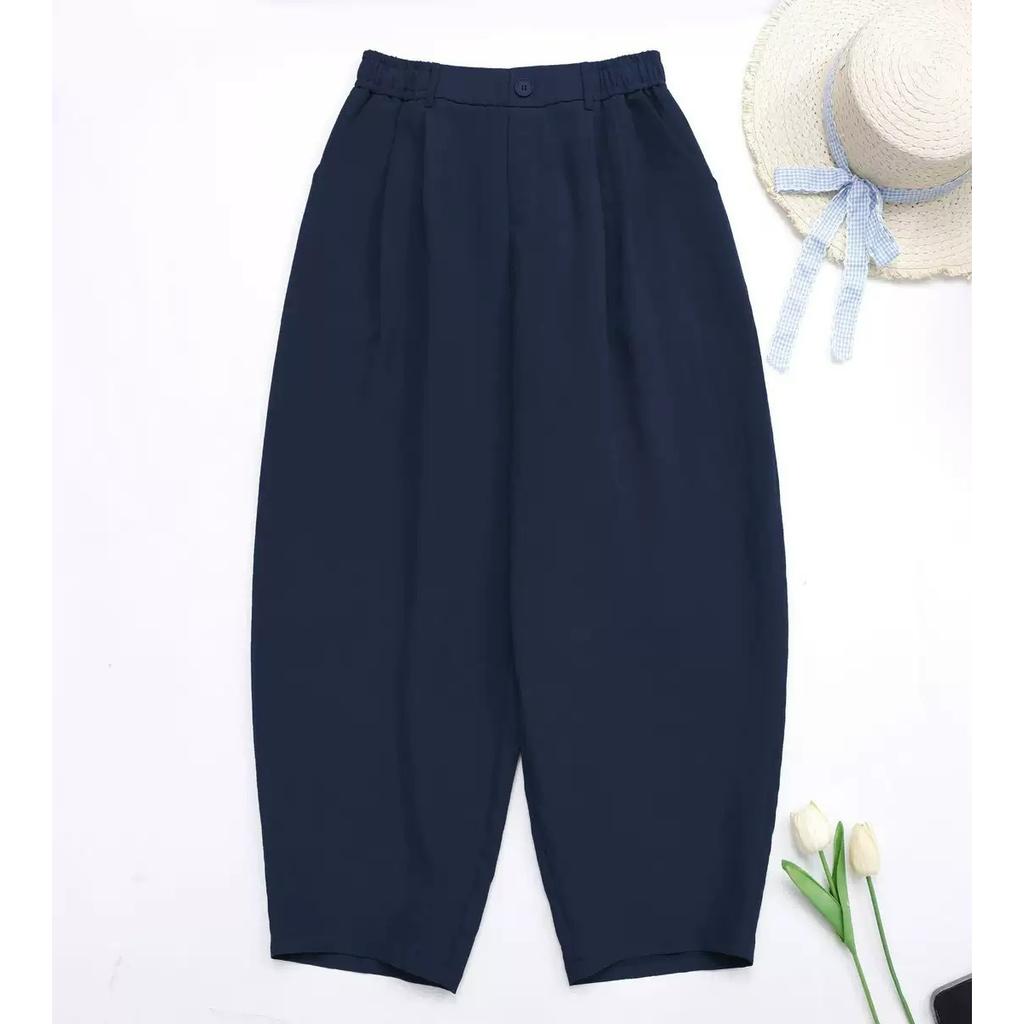 Tencel Linen Pants Women's Summer Thin Cotton and Linen Wide-leg Pants Cropped Pants Bloomers Commuter Casual All-match