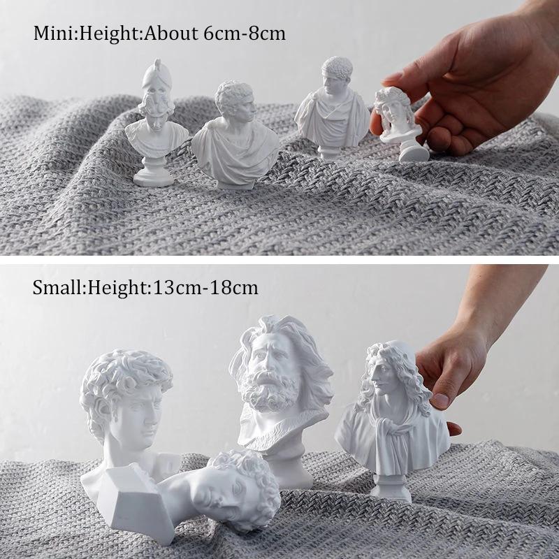 Ancient Greek Goddess Athena Sun God Apollo Mini Plaster Resin Statue Nordic Home Decoration David Head Figurine Art Ornaments