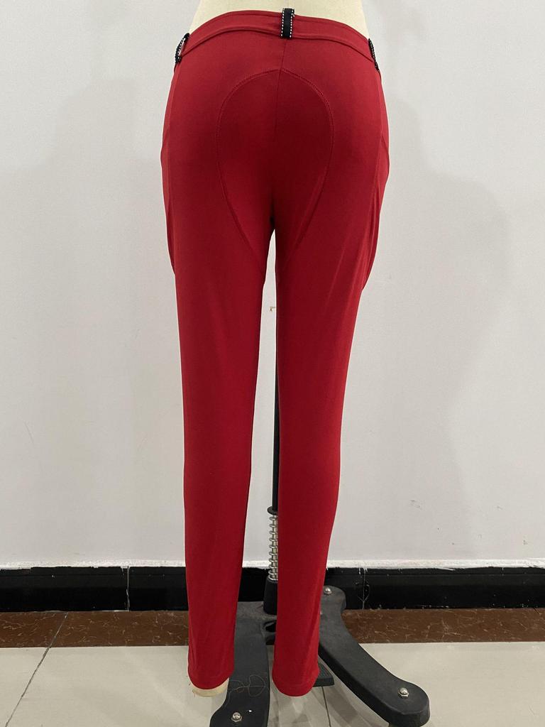 2025 Spring/Summer Women's Equestrian-Inspired Elastic Hip-Lift Casual Pants