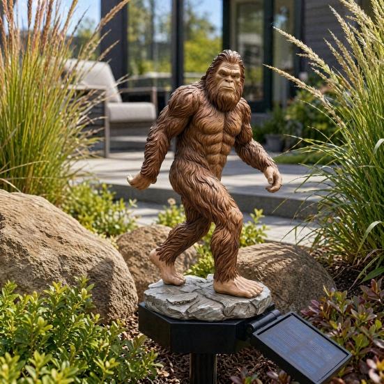 Sasquatch Solar Garden Light, Sasquatch Statue Solar Light with Stake, Outdoor Waterproof Pathway Light for Yard Patio Lawn Porch Decor