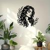 Metall Wandkunst Frau Langes Haar Linienkunst Design Thanksgiving Muttertag Jahrestag Geschenk Café Schlafzimmer Natur Dekor