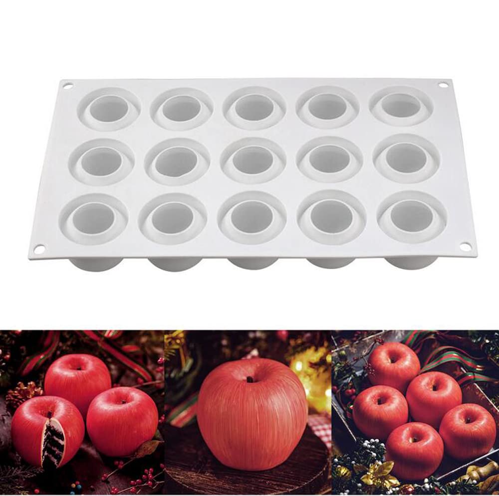 Silicone cake mold, bakeware, dessert mousse, DIY soap candle mold, 15 holes, apple
