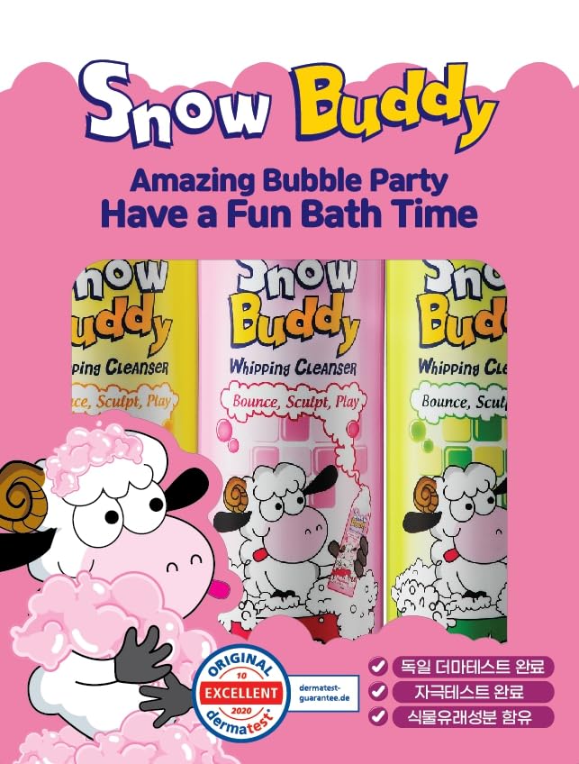 

набор для взбитых моющих средств для детей и 3 цвета и 3 моющих средства, которые моют во время игры [Snow Buddy] Детский порошок из 3 частей, клубника, арбуз,