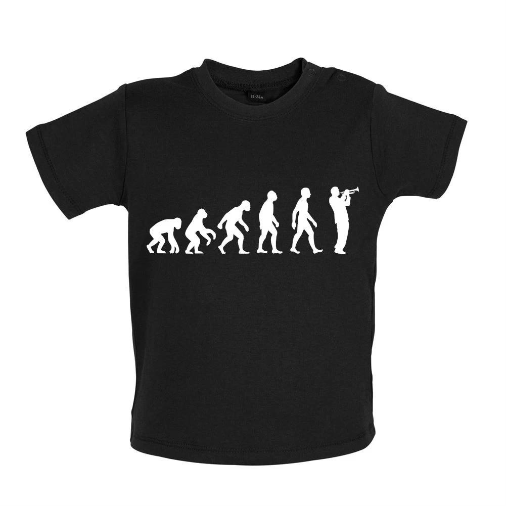 Evolution of Man Trumpet Player - Baby T-Shirt / Babygrow - Music Trumpeter S