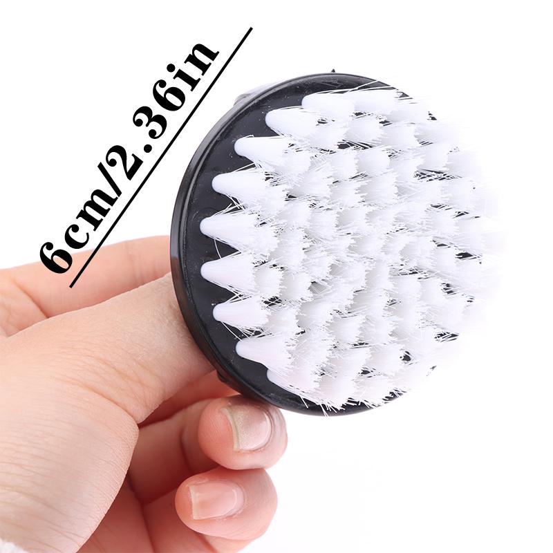 Nail Brush Nail Art Pedicure Soft Remove Dust Plastic Round Cleaning Scrubbing File Tools Black White Manicure Finger Care Salon